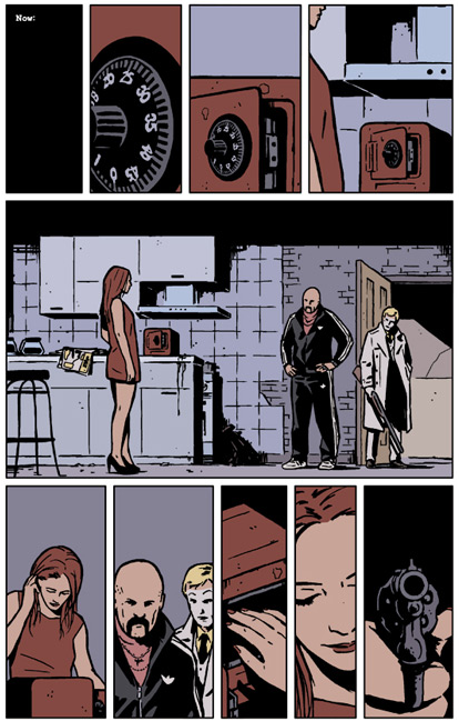 bobbimorses: Inked pages of Hawkeye #22 by David Aja, colors by Matt Hollingsworth