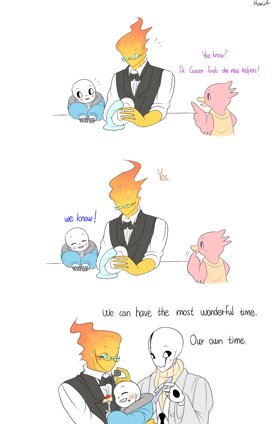 mooncatyao:  [Alphys] Grillby &amp; little Sans &lt;First part&gt;(Previous)/(NEXT)[GLS