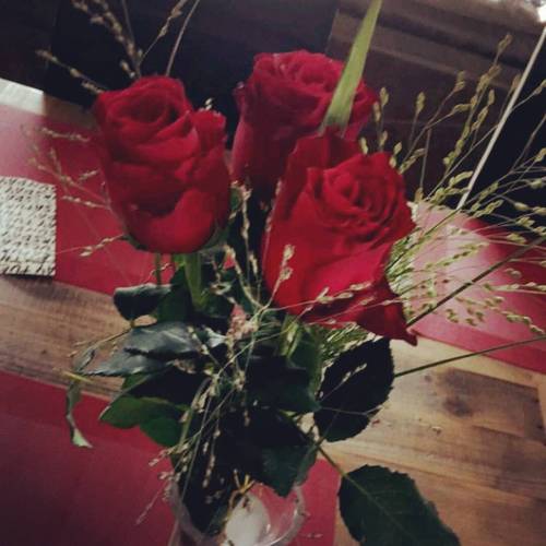 Suprised her with 3 roses delivered to her door. #roses #redroses #present #foryou #forher #romance 
