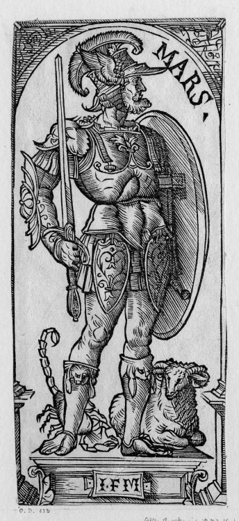 chaosophia218:Hans Burgkmair the Elder - Planets, 1510. Series of six woodcuts, each consisting of a