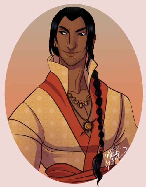 naomimakesart:So I have always pictured Oberyn with a viper-like braid and decided to doodle him whi