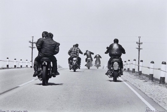 zzzze:  Danny Lyon (1942)from the “bikeriders” Route12, Wisconsin, 1963Gelatin silver print