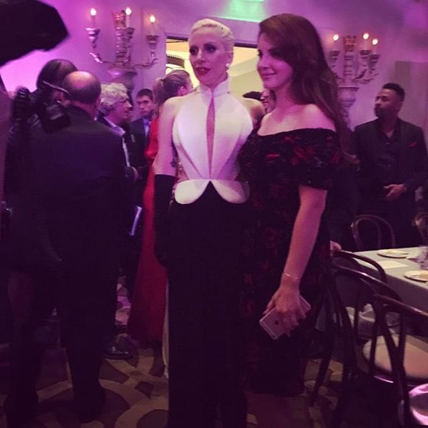 only-lana-del-rey:    Lana Del Rey &amp; Lady Gaga at the Oscars-celebrating