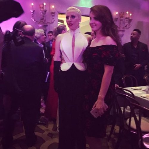 only-lana-del-rey:    Lana Del Rey & Lady Gaga at the Oscars-celebrating dinner in Beverly Hills tonight   