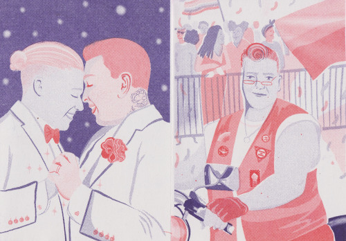 thequeenofbithynia: I made a zine! It’s about butch lesbians, with 6 illustrations, and folds 