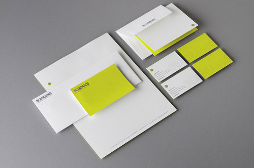 Bex Brands’ new stationery with clear foil and deep-relief letterpress, USA.