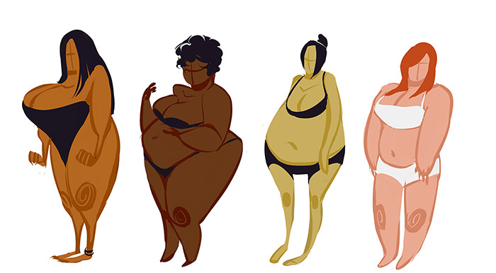 sully-s:  Playing with plus size lady body types 
