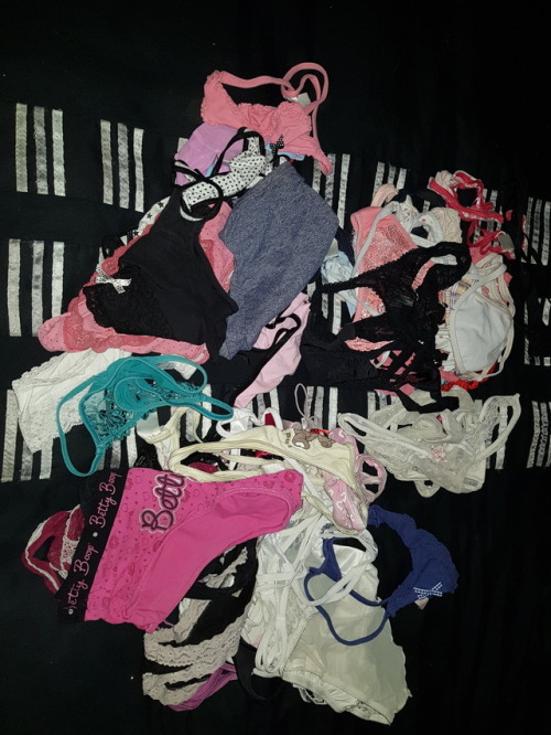 So many very old #wornpanties #usedknickers ready for a good home. Who wants a pair? xXx