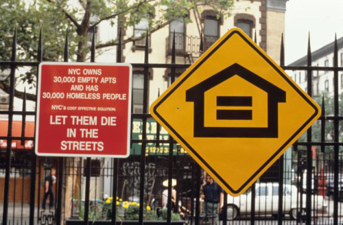 unhistorical: Art installation in Petrosino Park, New York City (1990) by AIDS activism art collecti