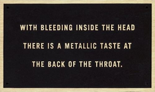 quik:   JENNY HOLZERWITH BLEEDING INSIDE THE HEADTEXT ON CAST BRONZE PLAQUE15,2 X 25,4 CM