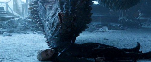 captainpoe:Drogon being a good boy to his mommy.
