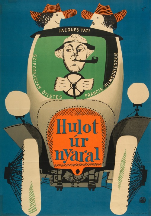 the-hulot-universe: Les Vacances de Monsieur Hulot, Tati, 1953Hungarian poster created by Balogh Is