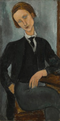 thunderstruck9:Amedeo Modigliani (Italian, 1884-1920), Portrait de Baranowski, 1918. Oil on canvas, 112 x 56 cm.Pierre-Edouard Baranowski was a Polish painter