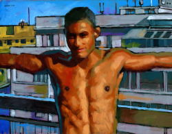 douglassimonson:  Eduardo on the 12th Floor, acrylic painting by Douglas Simonson (2012). Douglas Simonson websiteSimonson on EtsySimonson on Fine Art America