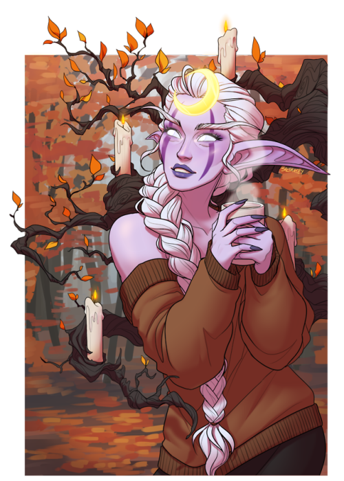 saltmatey:commissions for @enasalin and @voidwife from last week’s fall theme