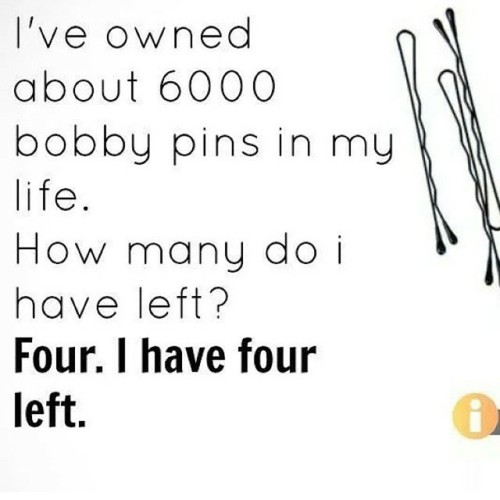luvyourmane: The mystery of the disappearing bobby pins. I’m always buying these things! #luvyourman