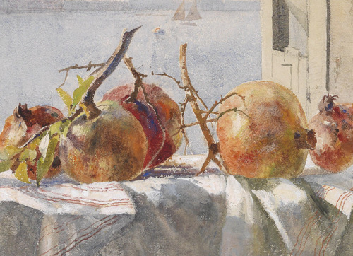 inividia:Pomegranates on a Window Sill (detail) 1940. Marie Egner