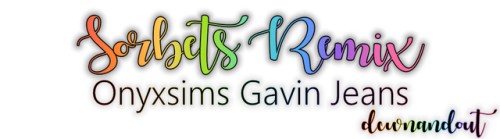 dcwnandout: Onyxsims Gavin Jeans in Sorbets Remix  Updated recolours of my original post in tai&rsqu