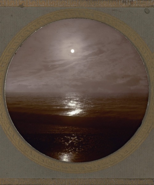 dame-de-pique:John Harmer - Moonlit Sea. Wick, Near Arundel, 1860