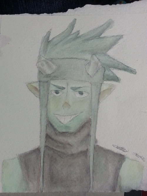 massacrepear: first time doing watercolours ayyyy did Quartz from @starfleetrambo‘s comic because it