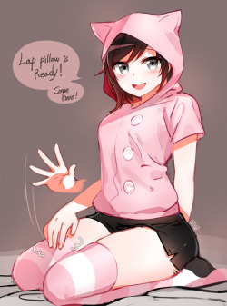 ndgd69:  27_RWBY - Cat Ruby’s lap pillow