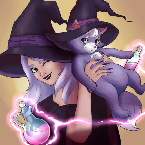 lynnocuous: I finished the kitten witch redraw! One thing I like about my style is its in a between 