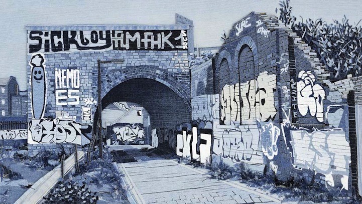   ”Paintings” Made Entirely Out of Denim Jeans via (my modern met) 