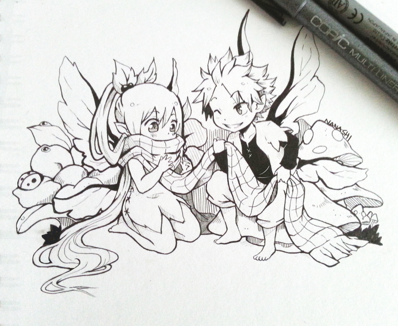 nanashiart:  Inktober art~ It has been soooo looong since i did a drawing with pen