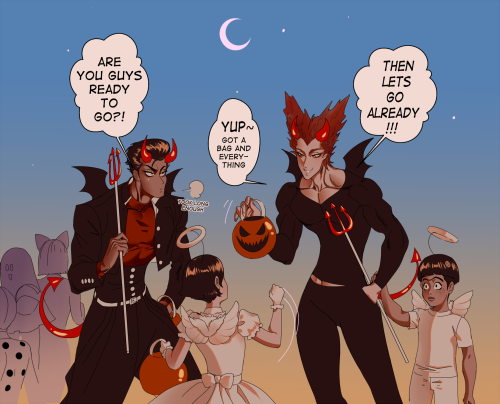  happy halloween!! metal bat tries 2 get garou 2 help him herd children, it goes about as well as ex