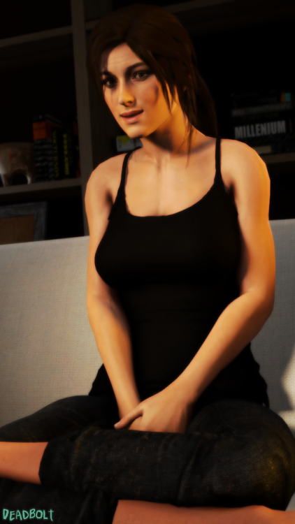 Lara Croft, the cutey visiting your flat.Note: Originally just intended on the Doggystyle scene and just decided to do some cute SFW scenes as well. I love the closeup, she’s just too cute! I think if I were to ever meet Camilla Luddington, Lara’s