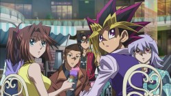 randocake:  johandersen:  can we please talk about 1) Anzu’s ponytail and 2) Yugi is actually wearing something other than his school uniform holy shit.  Only occurs once every 80 years 