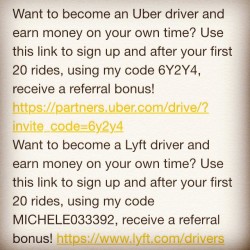 #uber #lyft #becomeadriver #money #bonusmoney