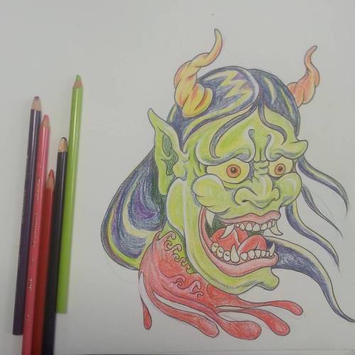 Severed demon head. #hanya #demon #ink #coloredpencil porn pictures