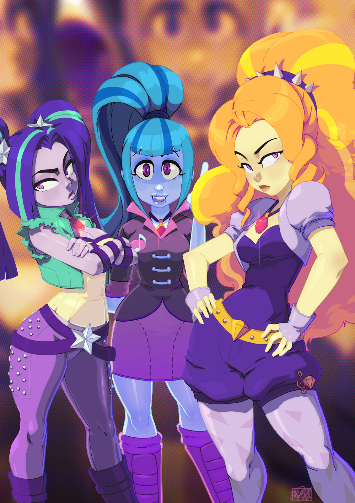 tovio-rogers: a commish of the dazzlings from MLP rainbow rocks  &lt; |D’‘‘‘‘‘‘‘‘
