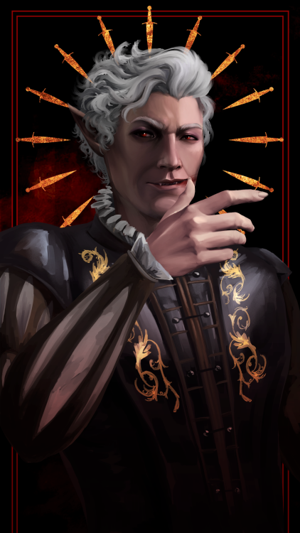 a tarot card for the bastard man! and a big thank you to larian for ruining my life 