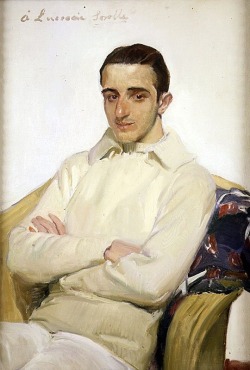 Joaquín Sorolla (Es. 1863-1923) Portrait of José Luis López de Arana Benlliure - 1918.