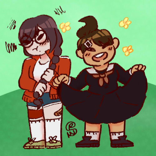 shapeshiftinterest: touko fukawa and aoi asahina clothing swap! from dangan ronpait was asahina&rsqu