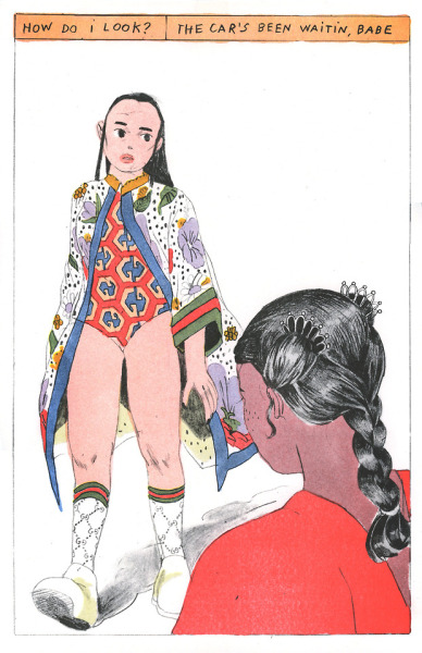 melek zertal, Illustration, drawing, gucci, gala, tiny splendor, risography, risoprint