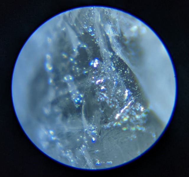 Microscope photo: quartz crystal
