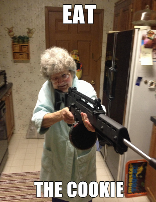 tastefullyoffensive:  Whenever I visit grandma. [x] 