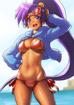 cakefinale: Ret-2-Go to the beach! Pixiv link: https://www.pixiv.net/member_illust.php?mode=medium&amp;illust_id=68770690 DA link: https://notsofinalcake.deviantart.com/art/Beach-Mode-Shantae-745143949 