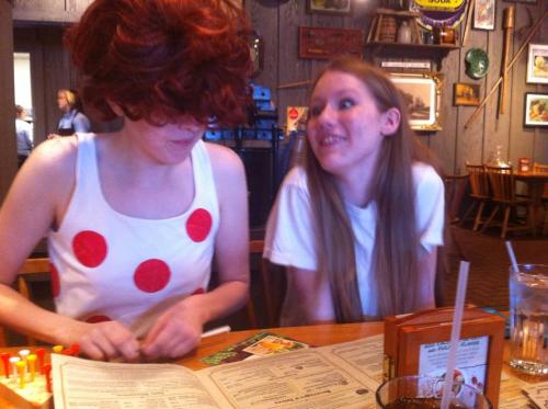 pitchimperator:  Kanker Sister take a trip to Crackle Barrel (Bonus: Our waiter knew who we were.) Spring 2014 — Lee - Me Marie - Slickorice  May - Doesnt want to be announced   cuties!