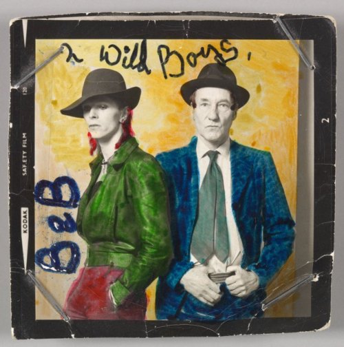 Photograph by Terry O’Neill with colour by David BowieDavid Bowie with William Burroughs, February 1