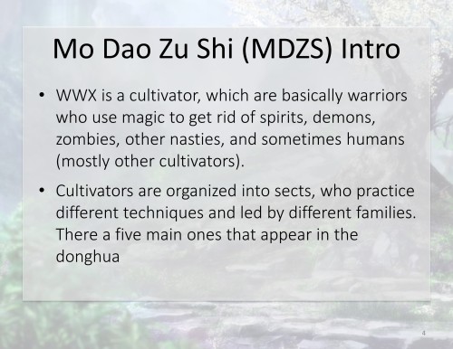 Hello Loves!So I made a thing. This guide is made to be a character introduction for the donghua (an