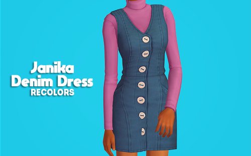 [ts2]  Janika31 Denim Dress - recolors 7 colorsAFTop onlyEverydaycredit: Janika31[DOWNLOAD] - s