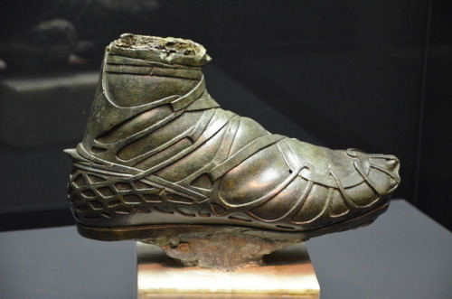 lionofchaeronea:Bronze caliga (boot) from an over-life-size statue of a Roman cavalryman.  Now in th