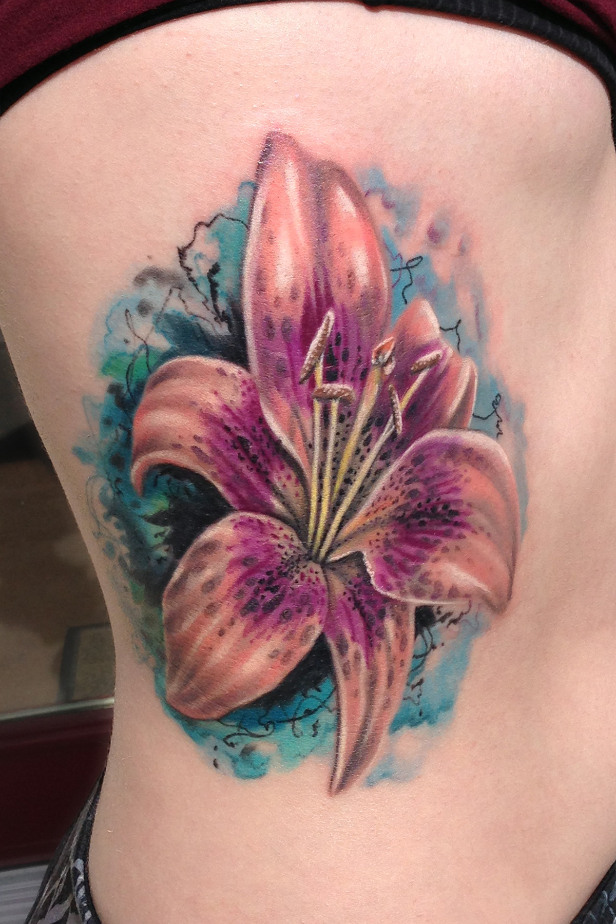 Blue and Violet Flower tattoo on Back by Tantrix Body Art - Best Tattoo  Ideas Gallery