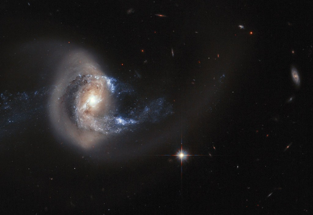 Merging Spiral Galaxy NGC 7714 by NASA Hubble