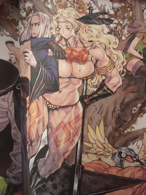 micecakes:just found the mini art book that came with dragon’s crown when it came out and saw this art of the buff wife, good stuff