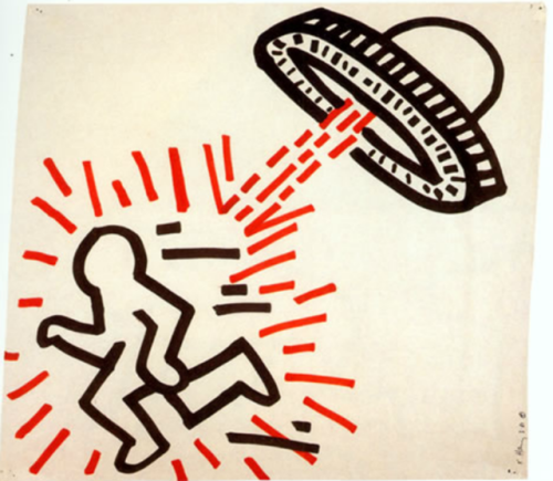ufo-the-truth-is-out-there:Keith Haring 1981, pop art